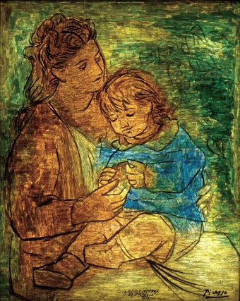 Mère et Enfant (Mother and Child), Pablo Picasso (French, 1881-1973), France, Paris, Les Gemmaux de France studio, about 1954, H: 101.5 cm x W: 81.25 cm (93.3.1, gift of Pittsburgh Plate Glass Co.)