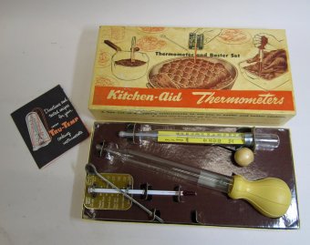 VINTAGE Kitchen-Aid Candy & Meat Thermometer and Baster Set #201 Kitchenaid