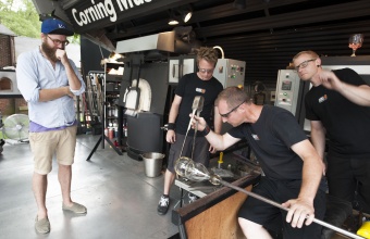 Designer Mike Perry at GlassLab on Governors Island, June 30, 2012