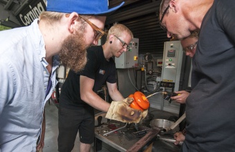 Designer Mike Perry at GlassLab on Governors Island, June 2012