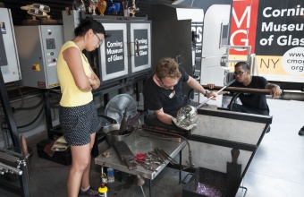 Designer Helen Lee at GlassLab on Governors Island, July 2012
