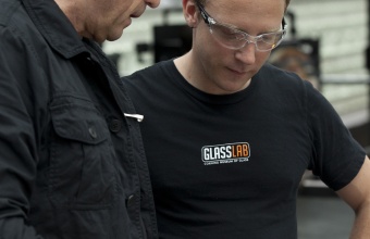 Illustrator Peter Sís at GlassLab in Corning, June 2012