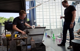Designer Marc Thorpe in a GlassLab design session in Corning, July 2012