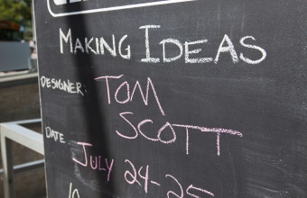 Designer Tom Scott at GlassLab in Corning, July 2012