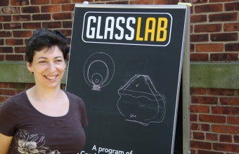 Designer Inna Alesina at GlassLab on Governors Island, July 2012