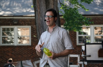 Designer Paul Sahre at GlassLab on Governors Island, July 2012