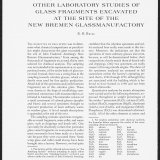 III. Chemical Analyses and Other Laboratory Studies of Glass Fragments Excavated at the Site of the New Bremen Glassmanufactory.